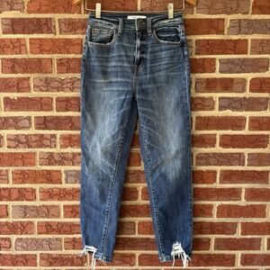 Willow & Root Jeans Women 24 The Utra High Rise Mom Fit Distressed Cropped 25X26
